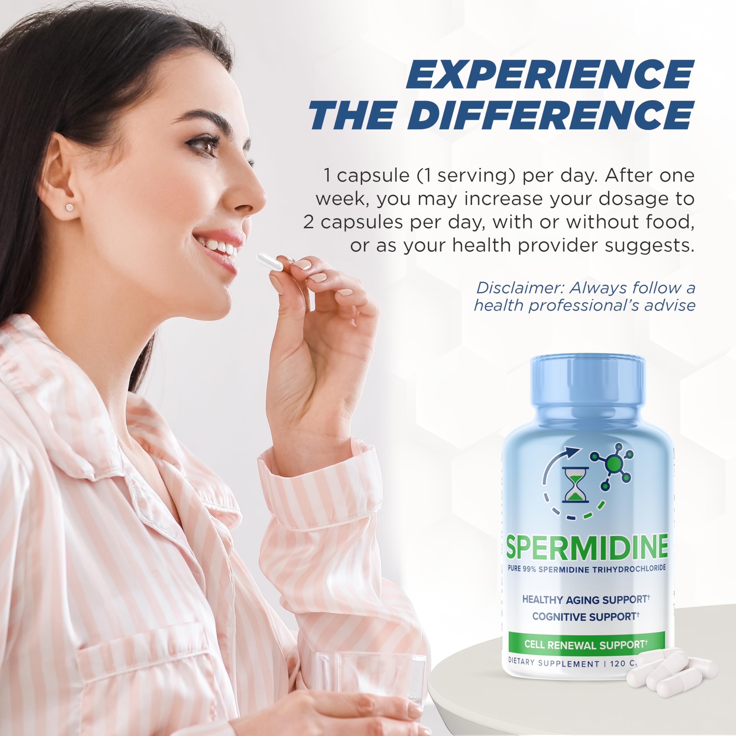 MAXLIFE NATURALS Spermidine 3HCL 120 Capsules close-up