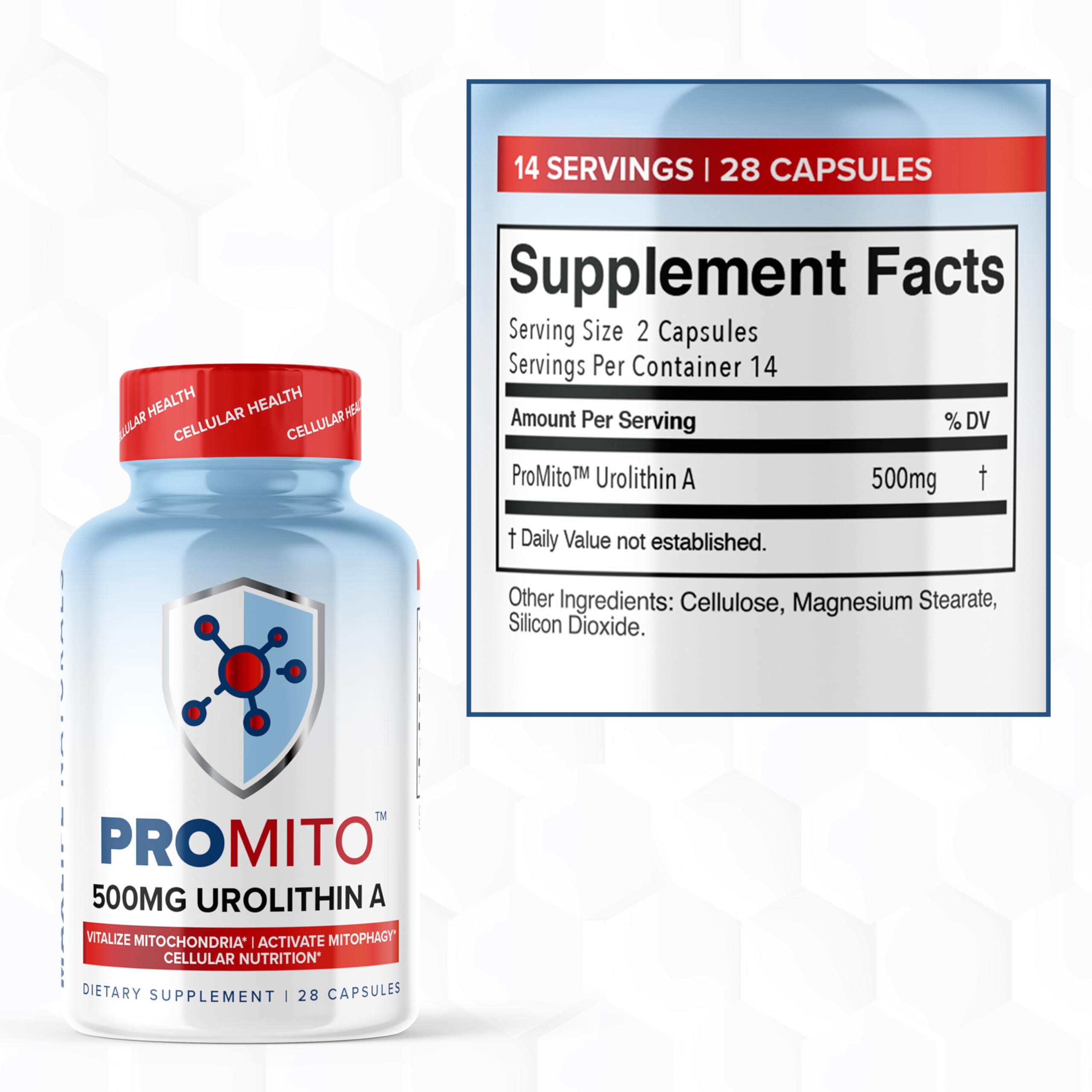 MAXLIFE NATURALS Urolithin A 500mg capsules side view