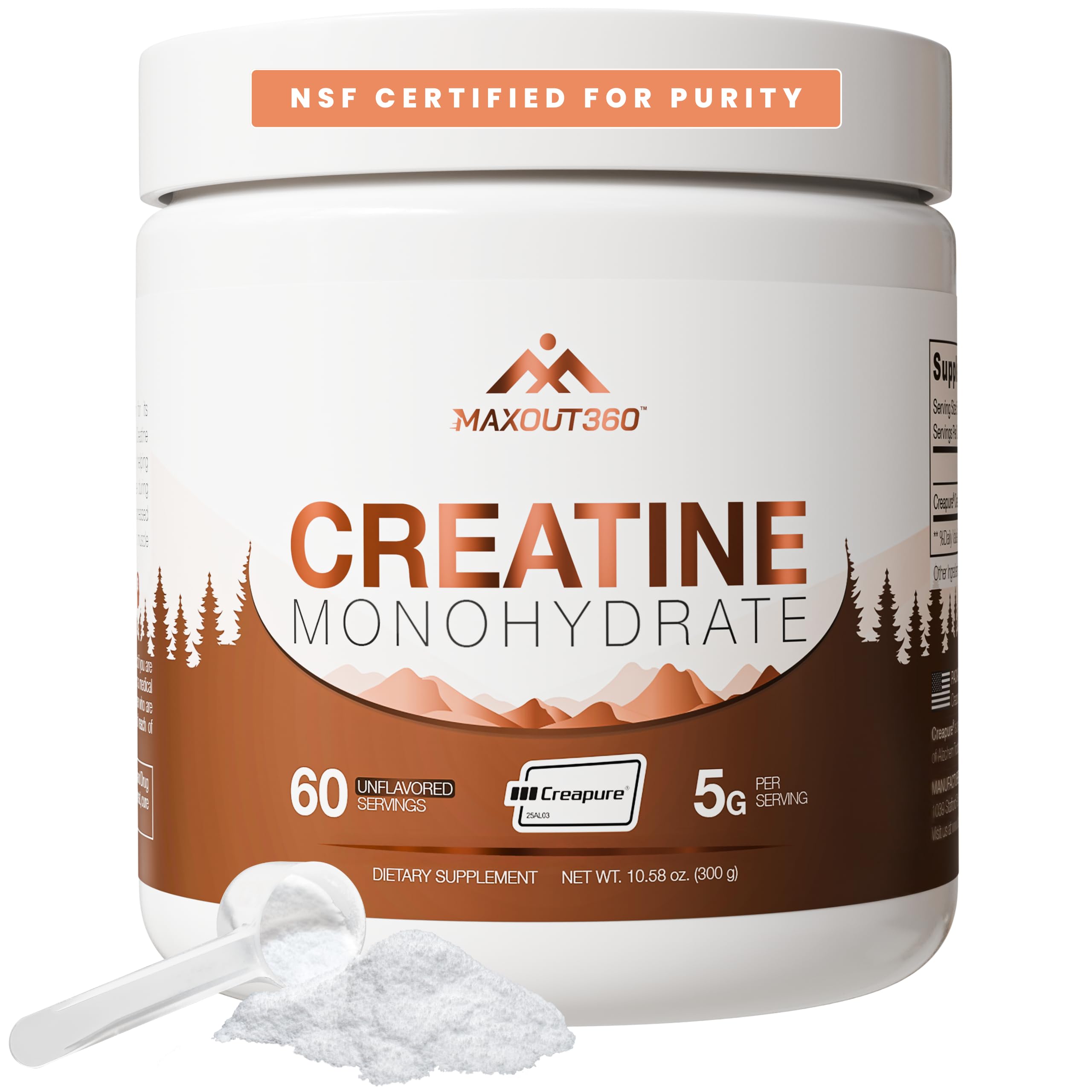 MaxOut360 Creatine Monohydrate 300g front view