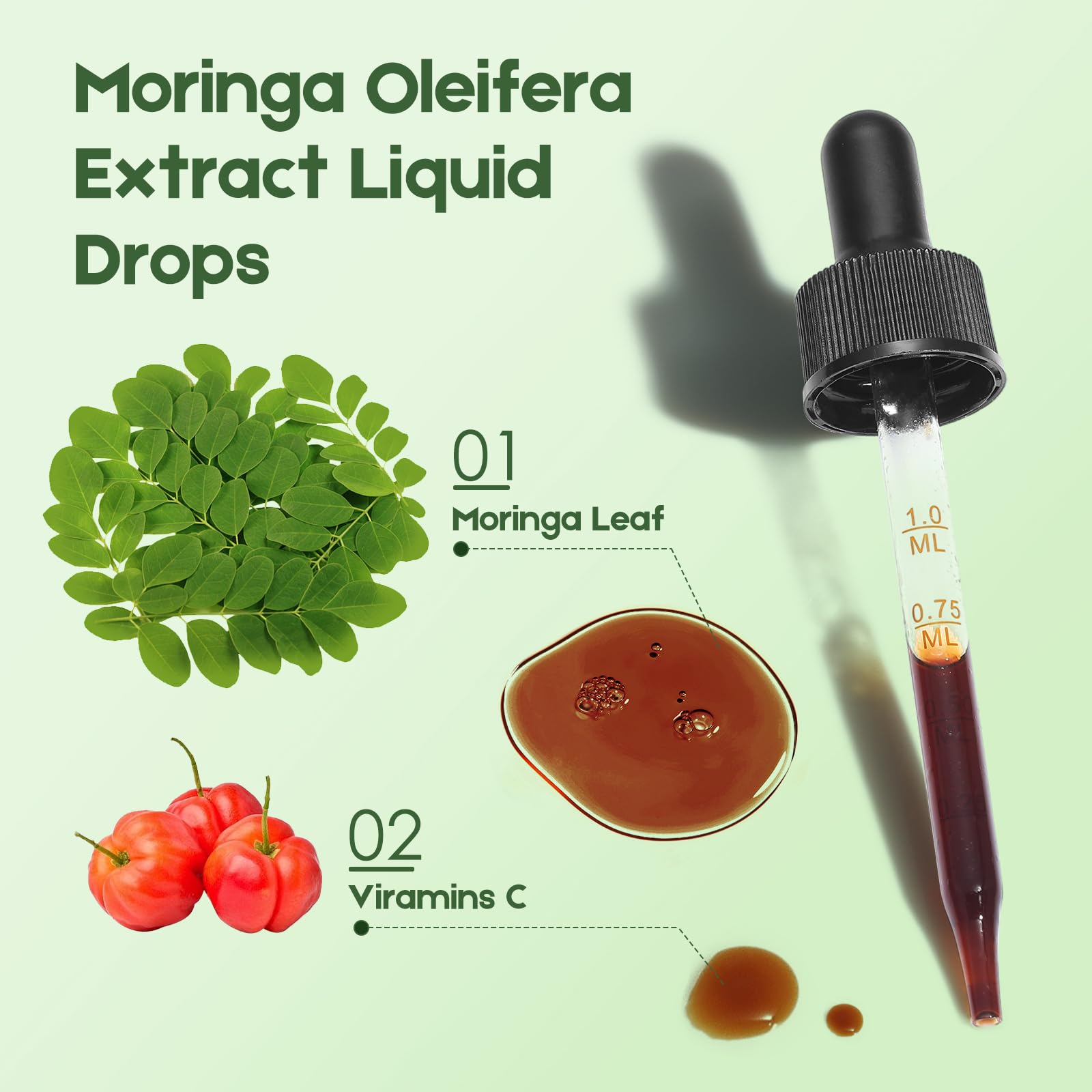 MaxuraFit Moringa Leaf Drops on a wooden table