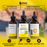 Maxx Herb Lemon Balm Extract bottle on a wooden surface