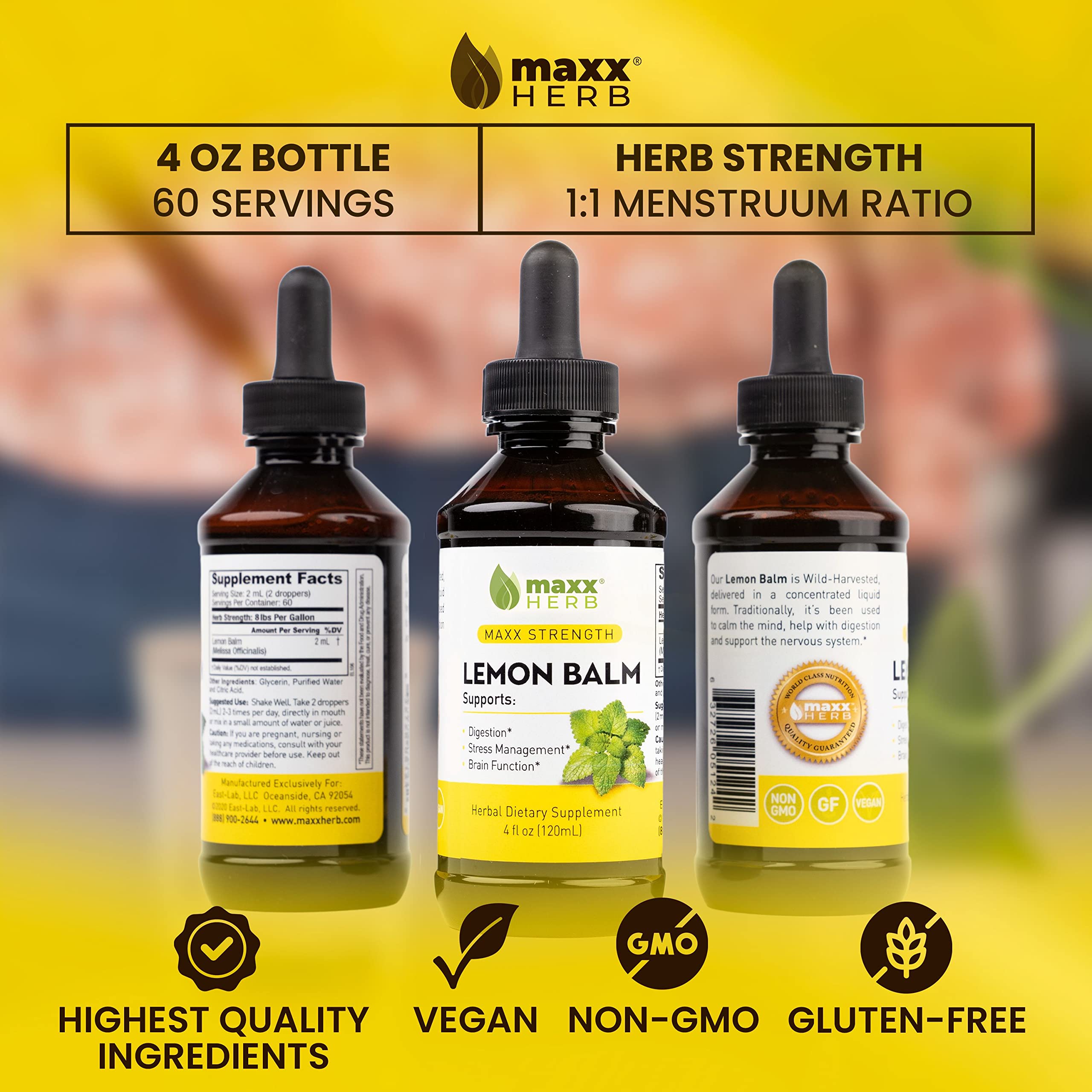 Maxx Herb Lemon Balm Extract ingredients list