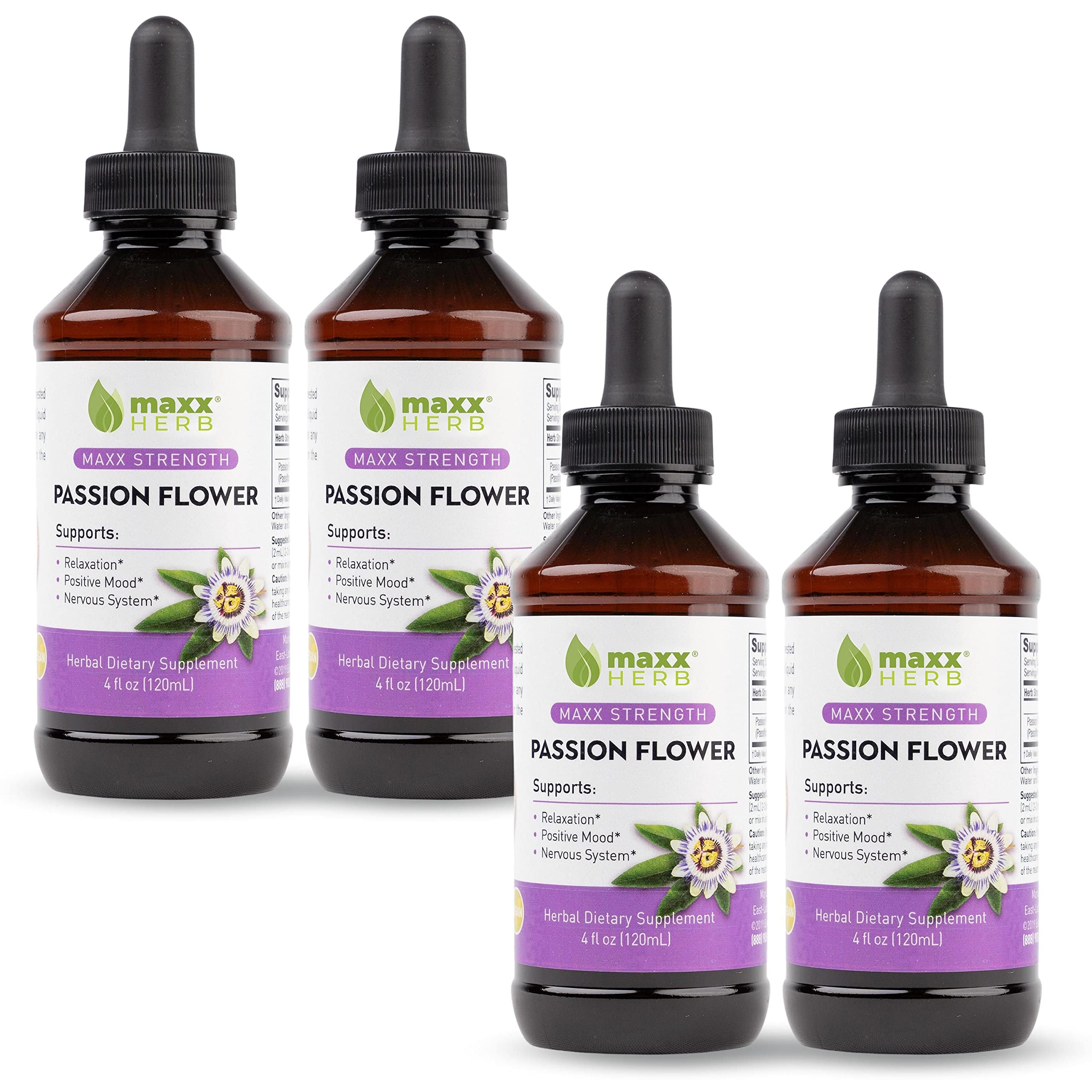 Maxx Herb Passion Flower Extract 4 oz bottle front view
