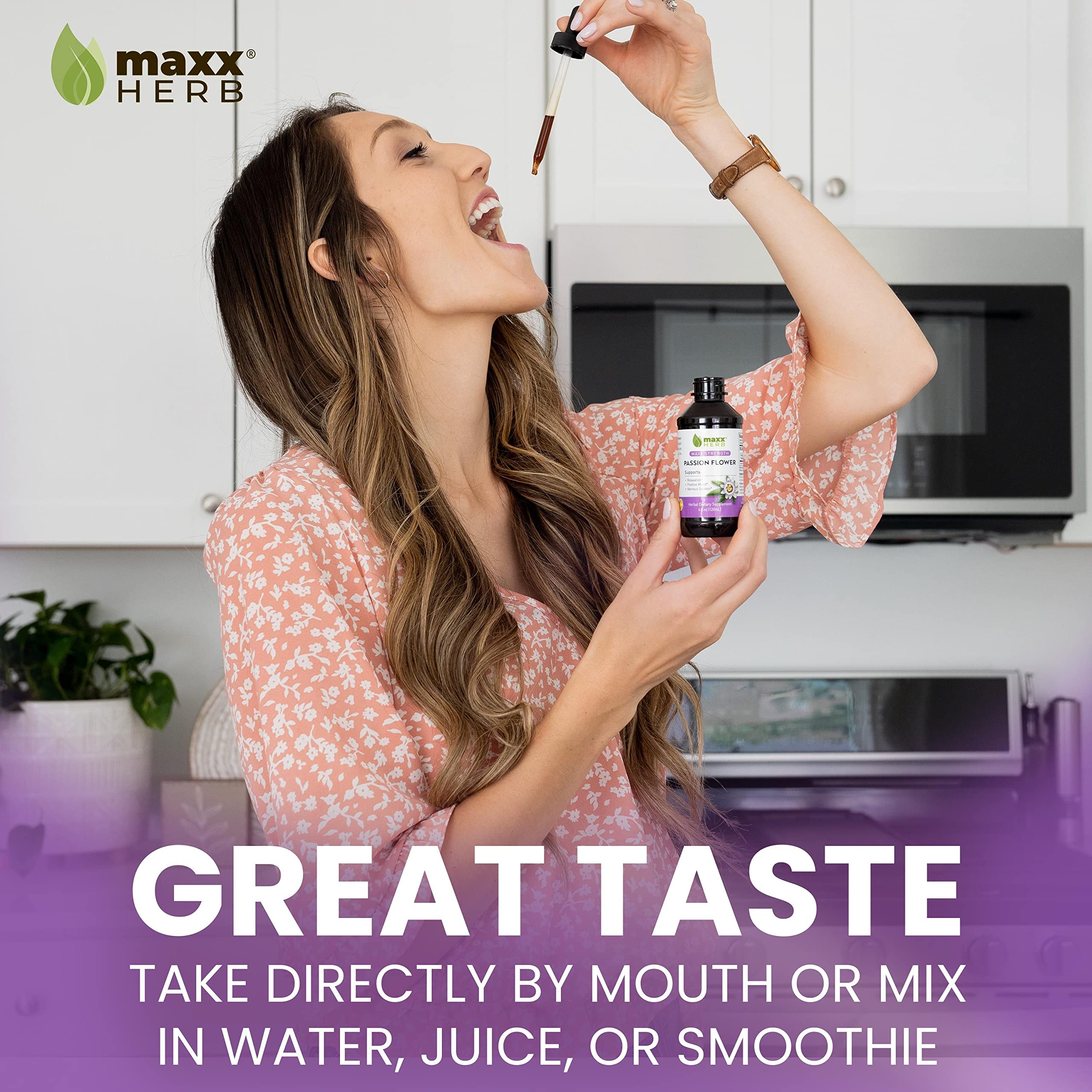 Maxx Herb Passion Flower Extract liquid dropper close-up