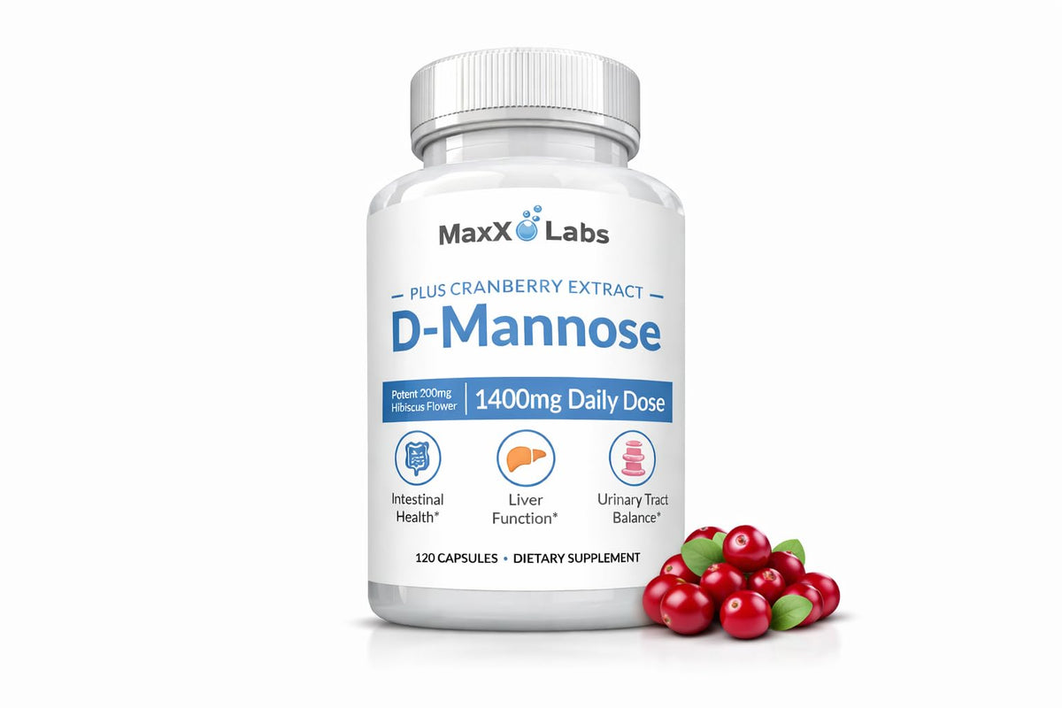 MaxX Labs D-Mannose 1000mg capsules front view