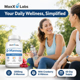 MaxX Labs D-Mannose 1000mg capsules side view