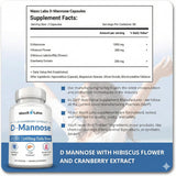MaxX Labs D-Mannose 1000mg capsules with ingredients