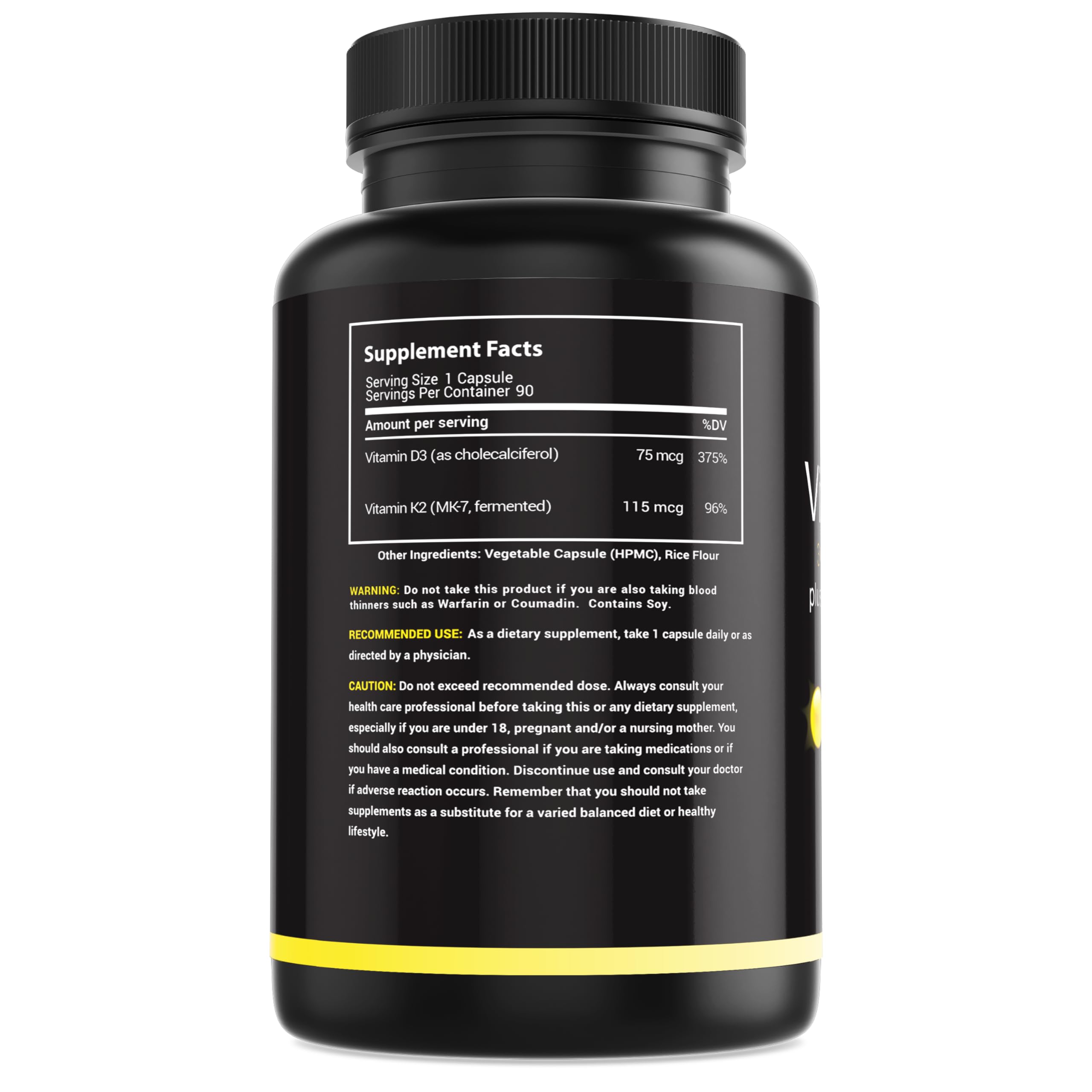 MaxX Labs Vitamin D3 K2 MK-7 Supplement 3000 IU + 75 mcg capsule close-up