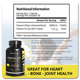 MaxX Labs Vitamin D3 K2 MK-7 Supplement 3000 IU + 75 mcg packaging