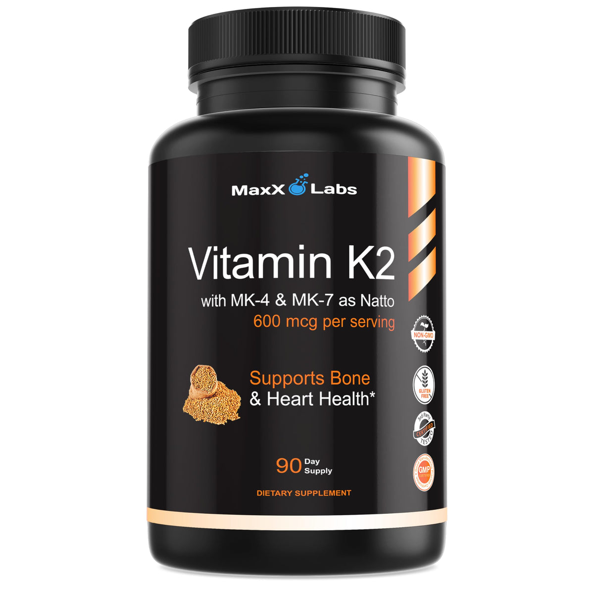 MaxX Labs Vitamin K2 bottle front view