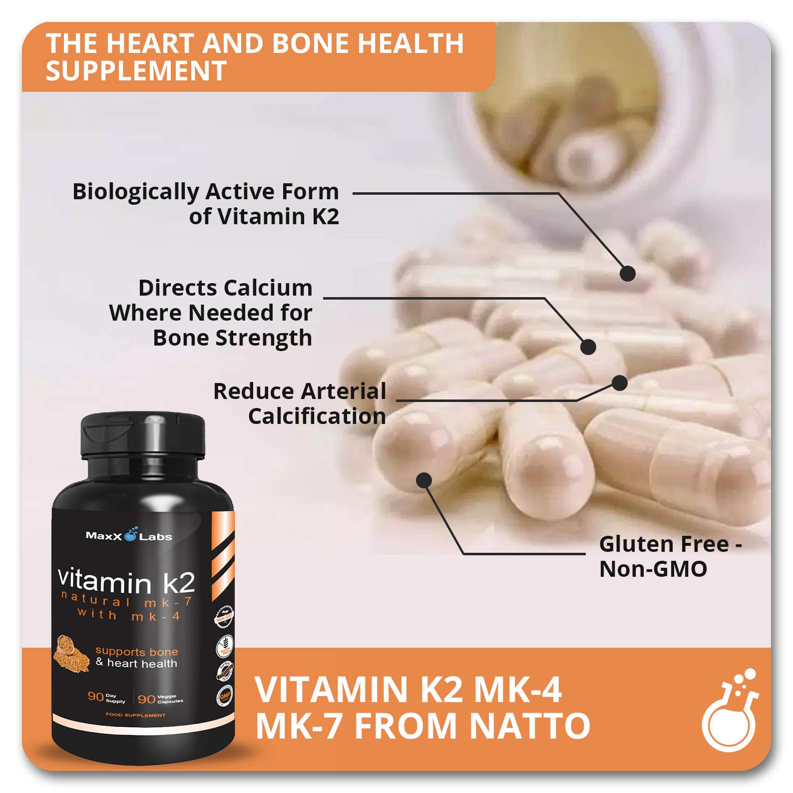 MaxX Labs Vitamin K2 packaging side view