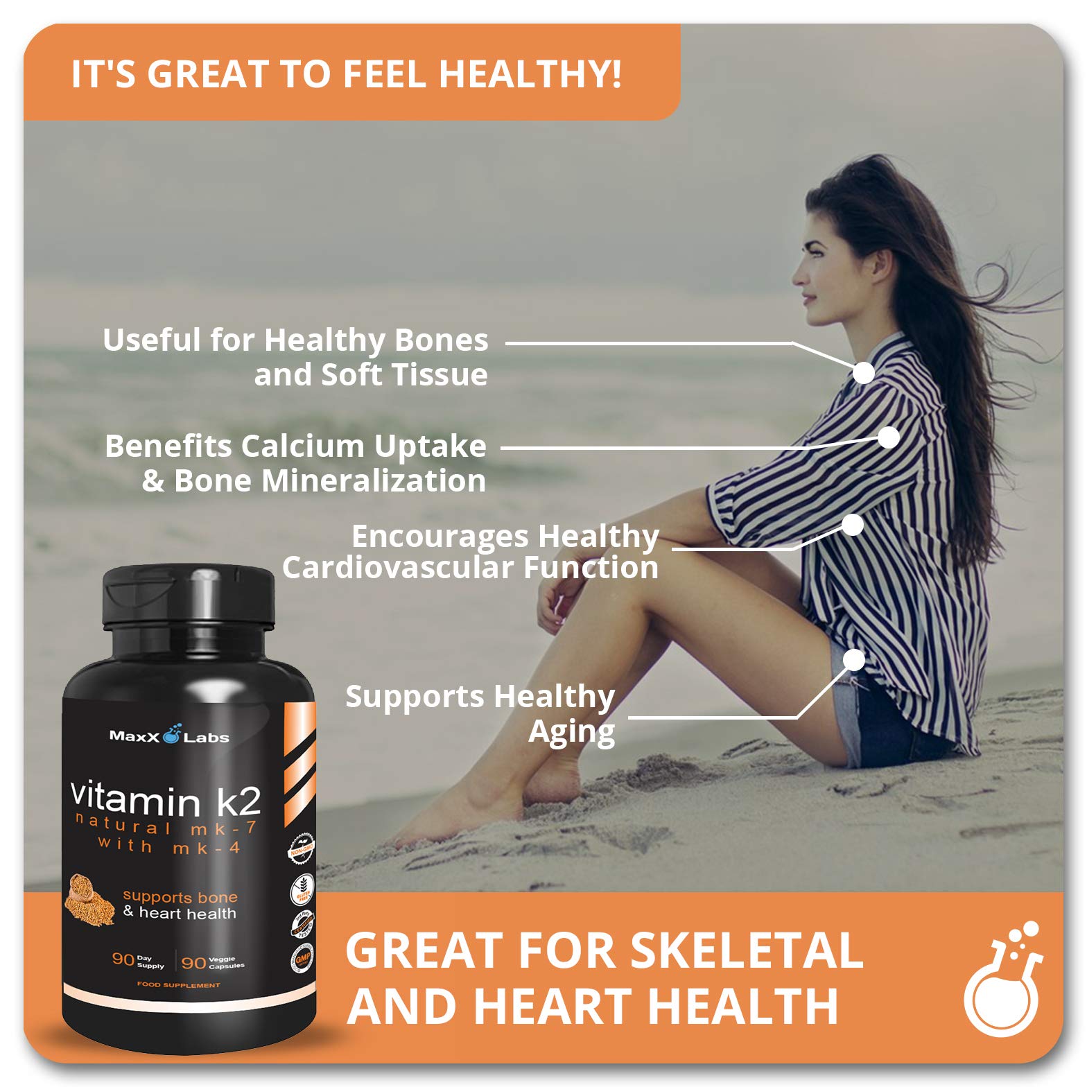 MaxX Labs Vitamin K2 supplement capsule close-up