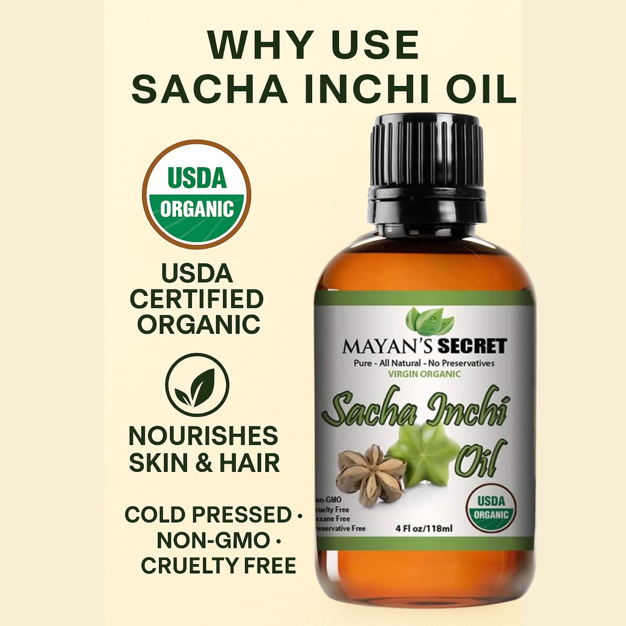 Mayan's Secret Sacha Inchi Oil in a kitchen setting