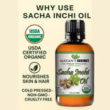 Mayan's Secret Sacha Inchi Oil in a kitchen setting