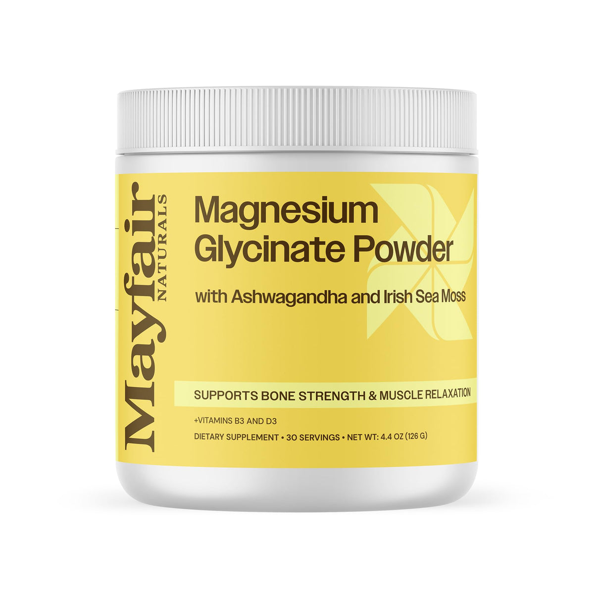 Mayfair Naturals Magnesium Supplement 125g front view