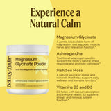 Mayfair Naturals Magnesium Supplement 125g with ingredients on display