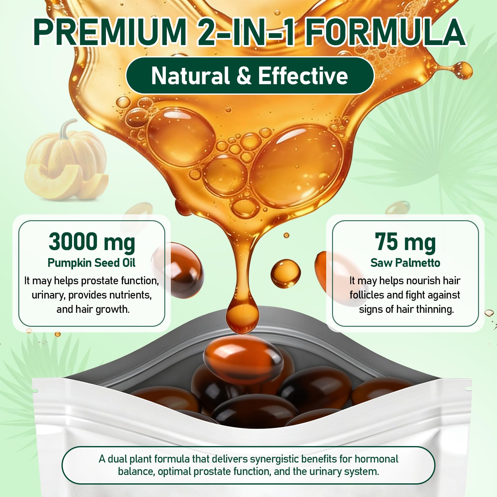 MAYMELOTON Pumpkin Seed Oil softgels side view