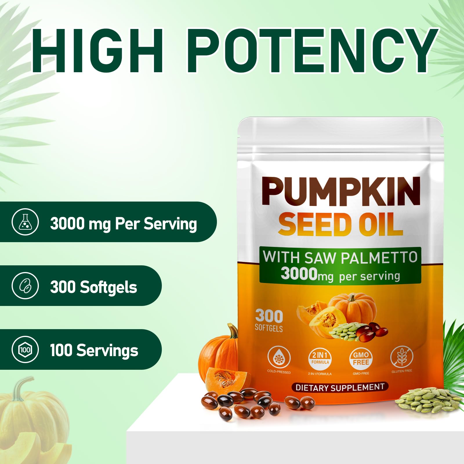 MAYMELOTON Pumpkin Seed Oil softgels with ingredients