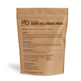 MB Herbals Activated Coconut Shell Charcoal Powder 227g packaging side view