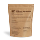 MB Herbals Activated Coconut Shell Charcoal Powder packaging and label details
