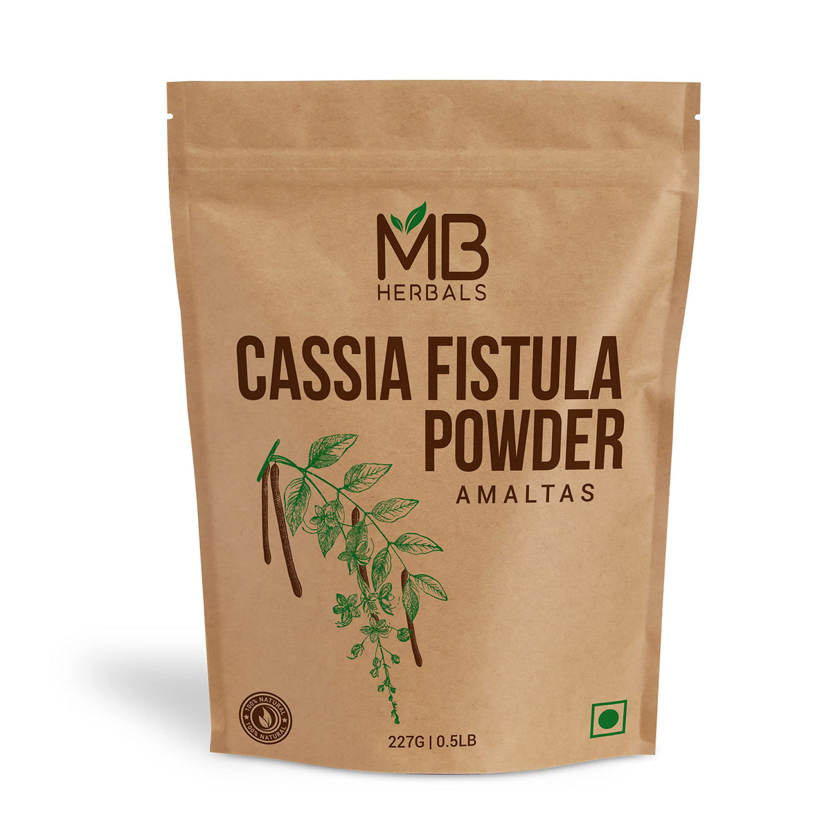 MB Herbals Cassia Fistula Powder 227g front view packaging