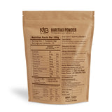 MB Herbals Haritaki Powder 227g back view showing ingredients