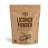 MB Herbals Licorice Root Powder 227g front view with resealable pouch
