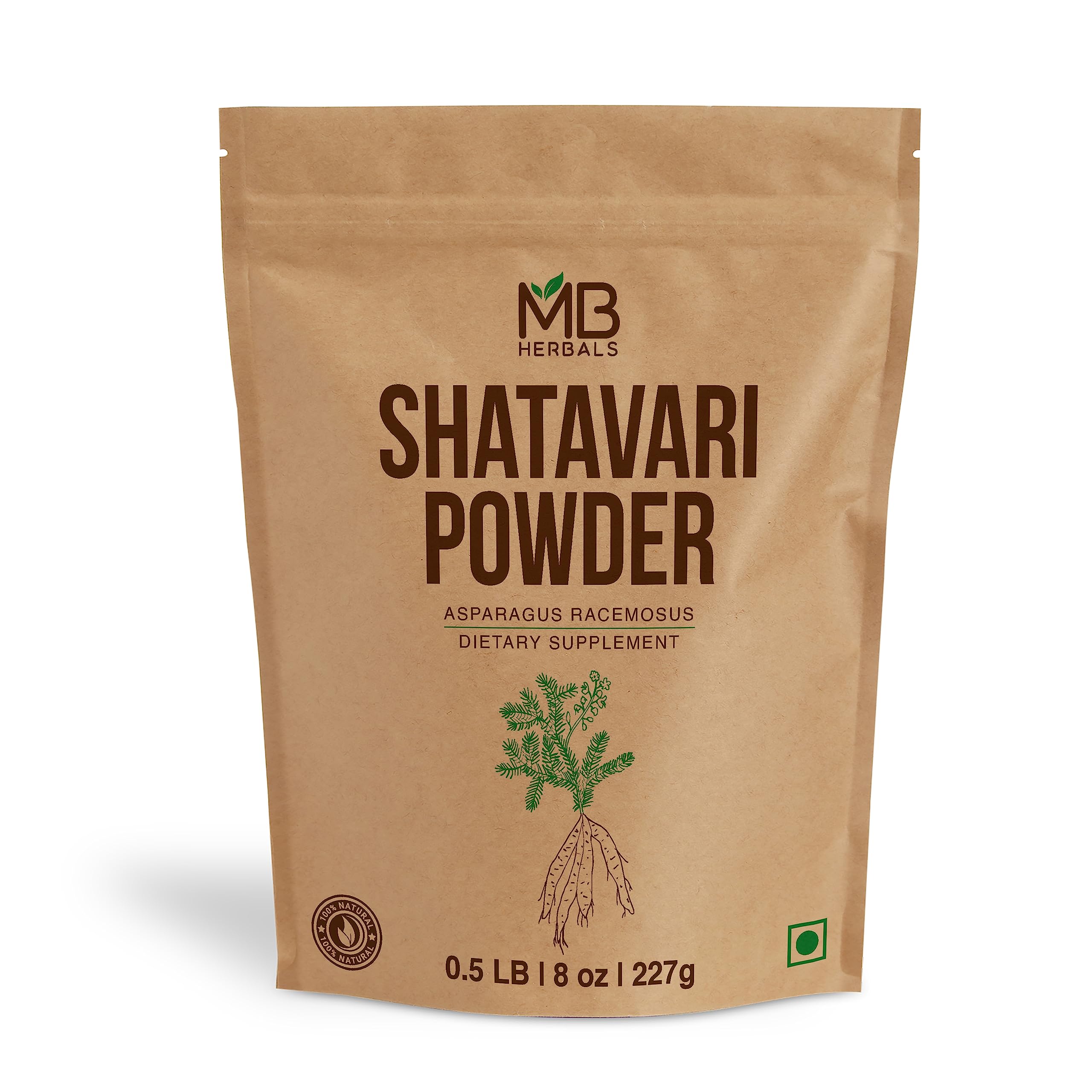 MB Herbals Shatavari Powder 240g front view with packaging