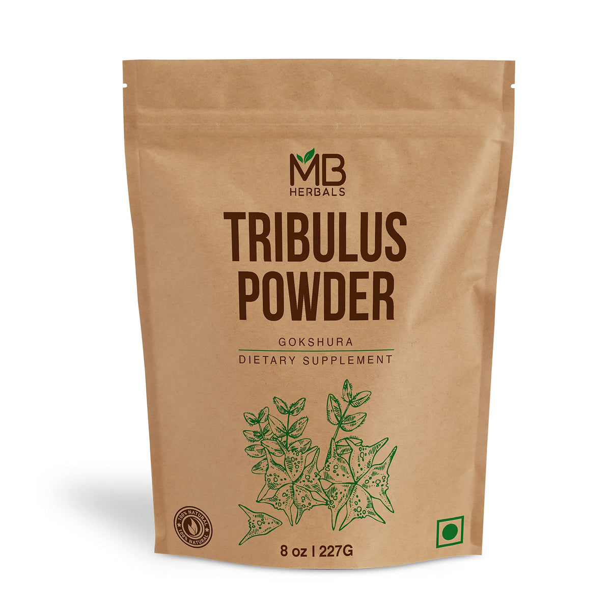 MB Herbals Tribulus Powder 240g front view packaging
