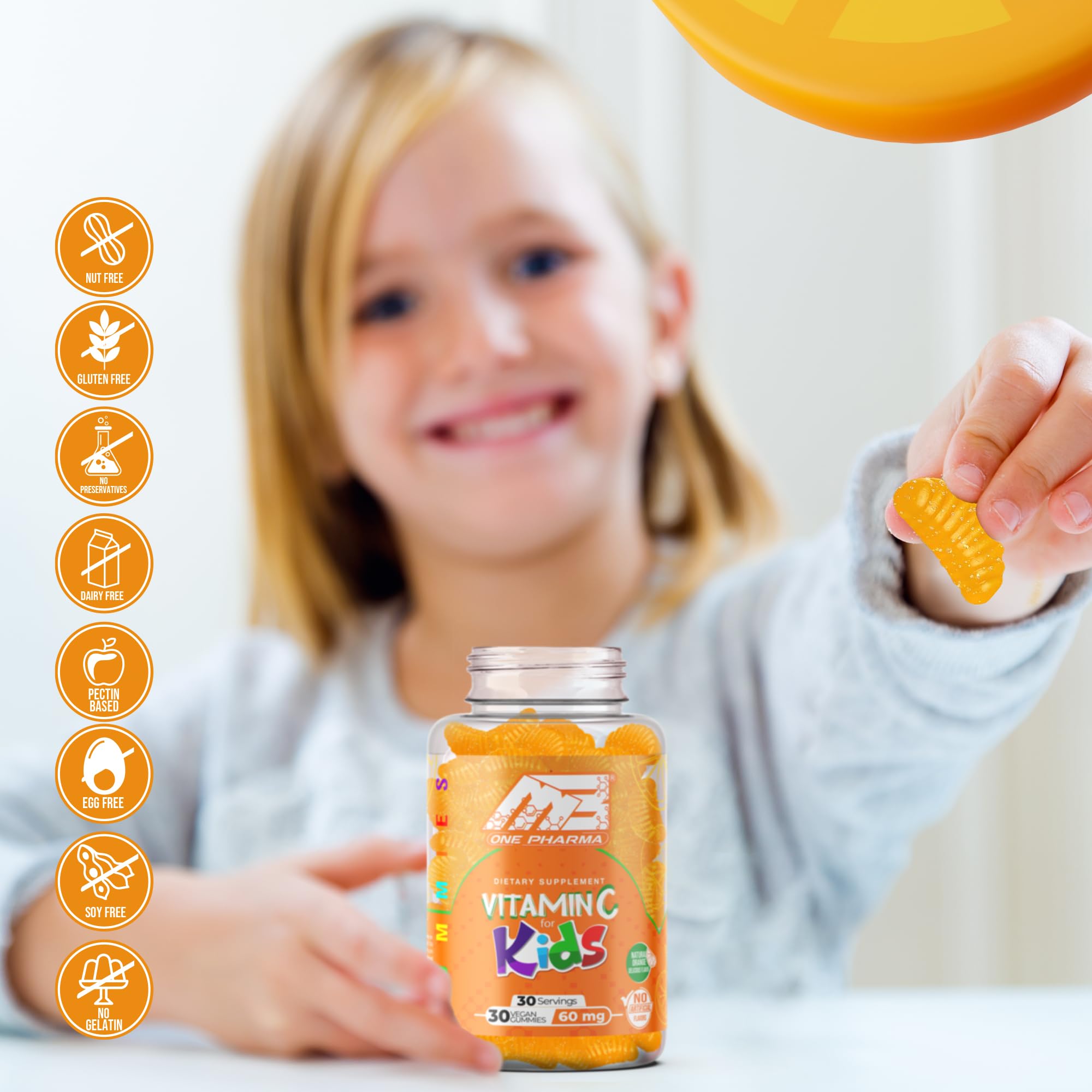 MB One Pharma Vitamin C Gummies for Kids in a bowl