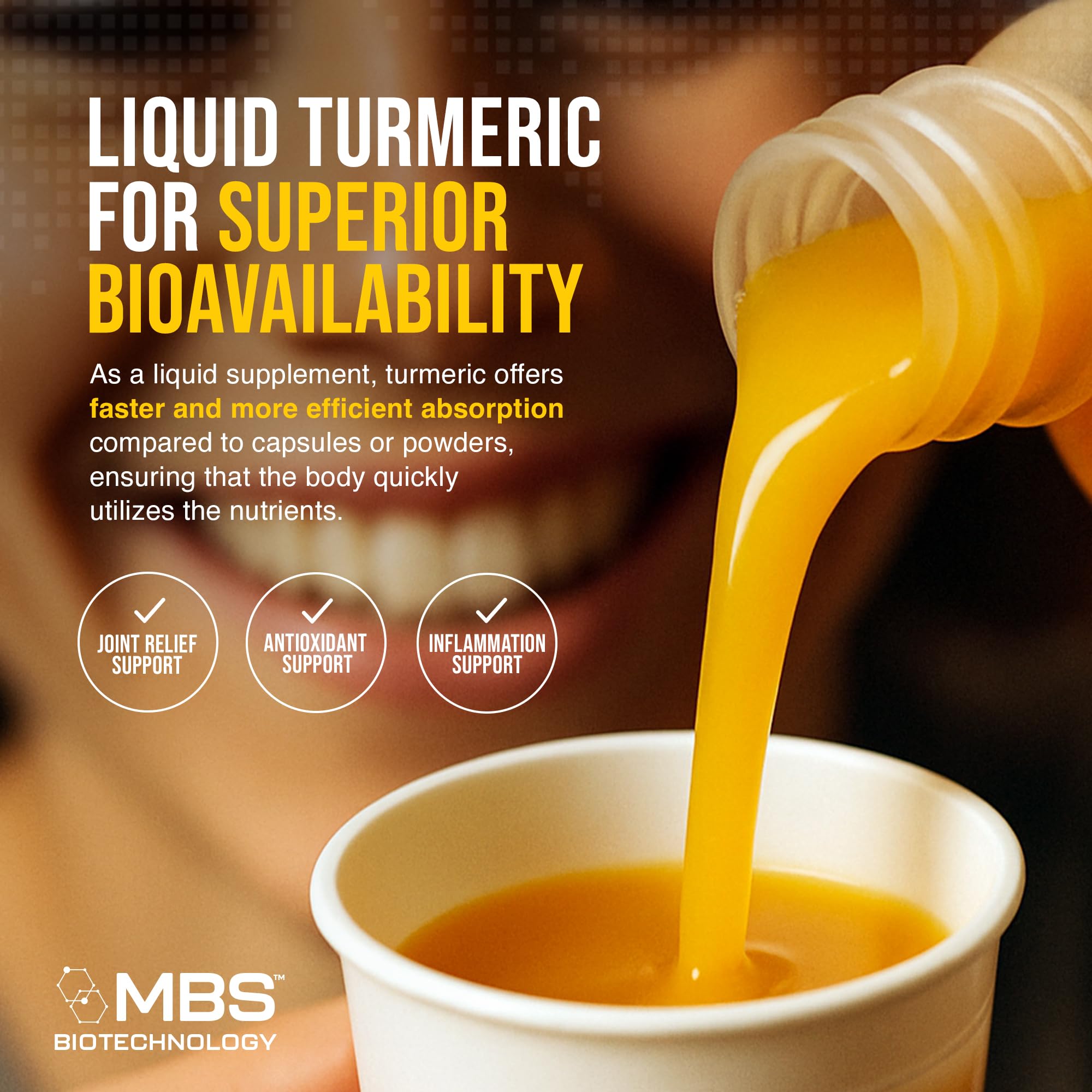 MBS Biotechnology Liquid Turmeric 1100mg label close-up