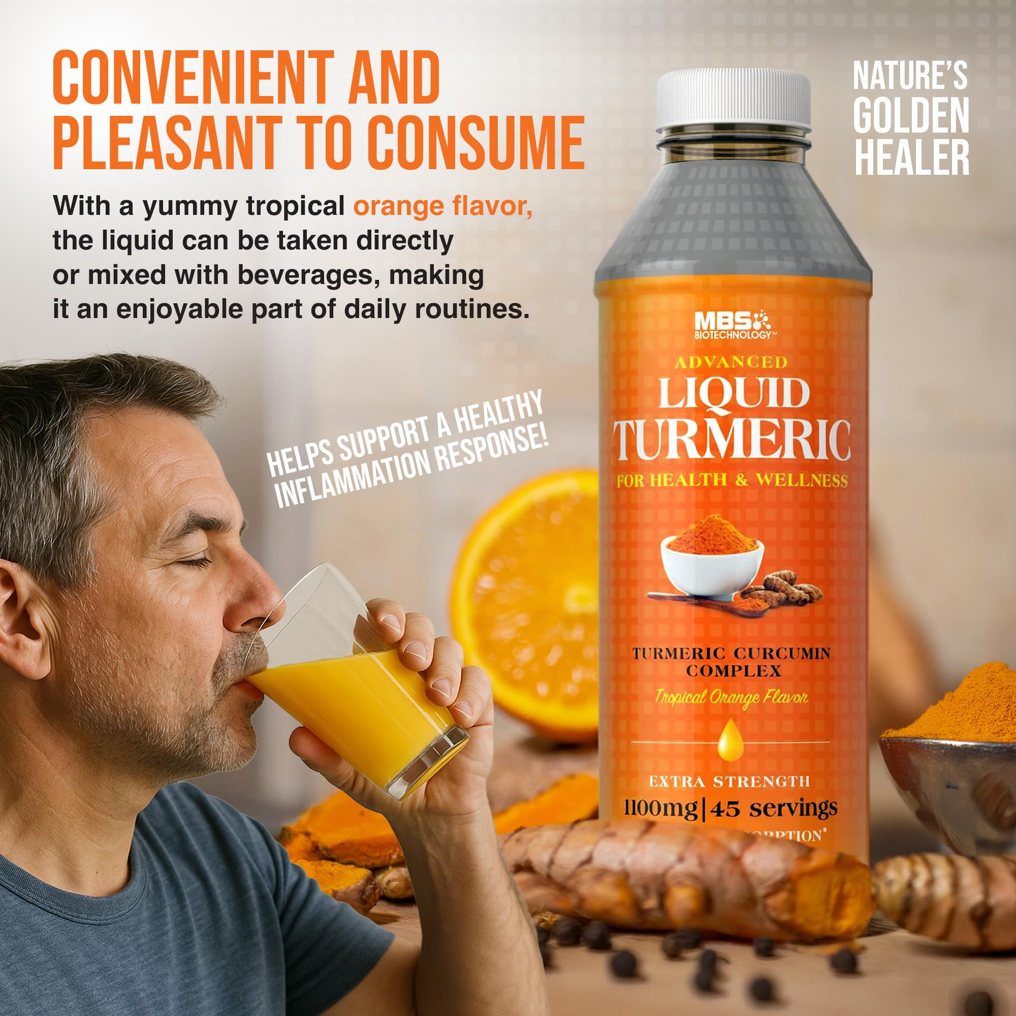 MBS Biotechnology Liquid Turmeric 1100mg packaging