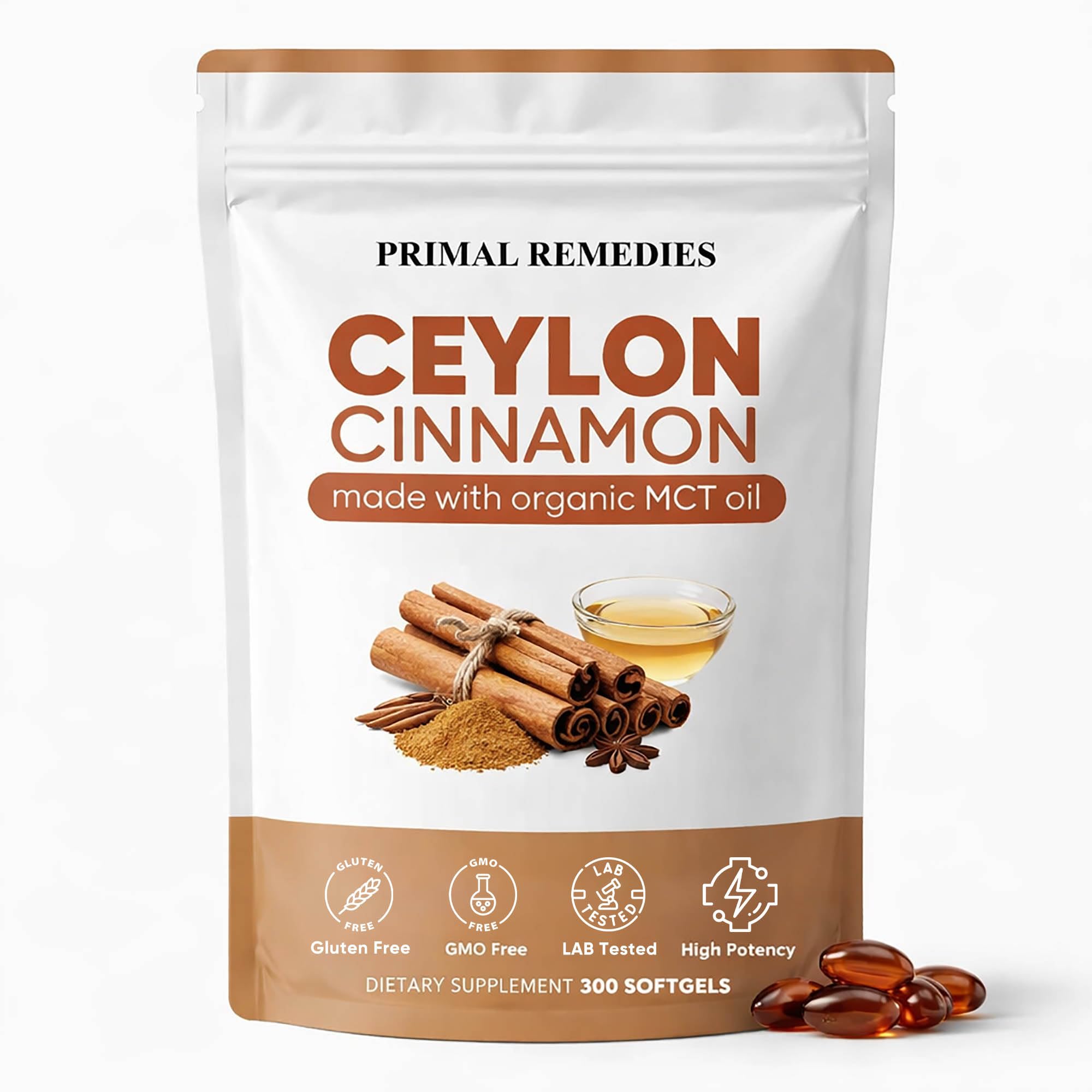 MCArthur Ceylon Cinnamon Liquid Softgels 300 count front view