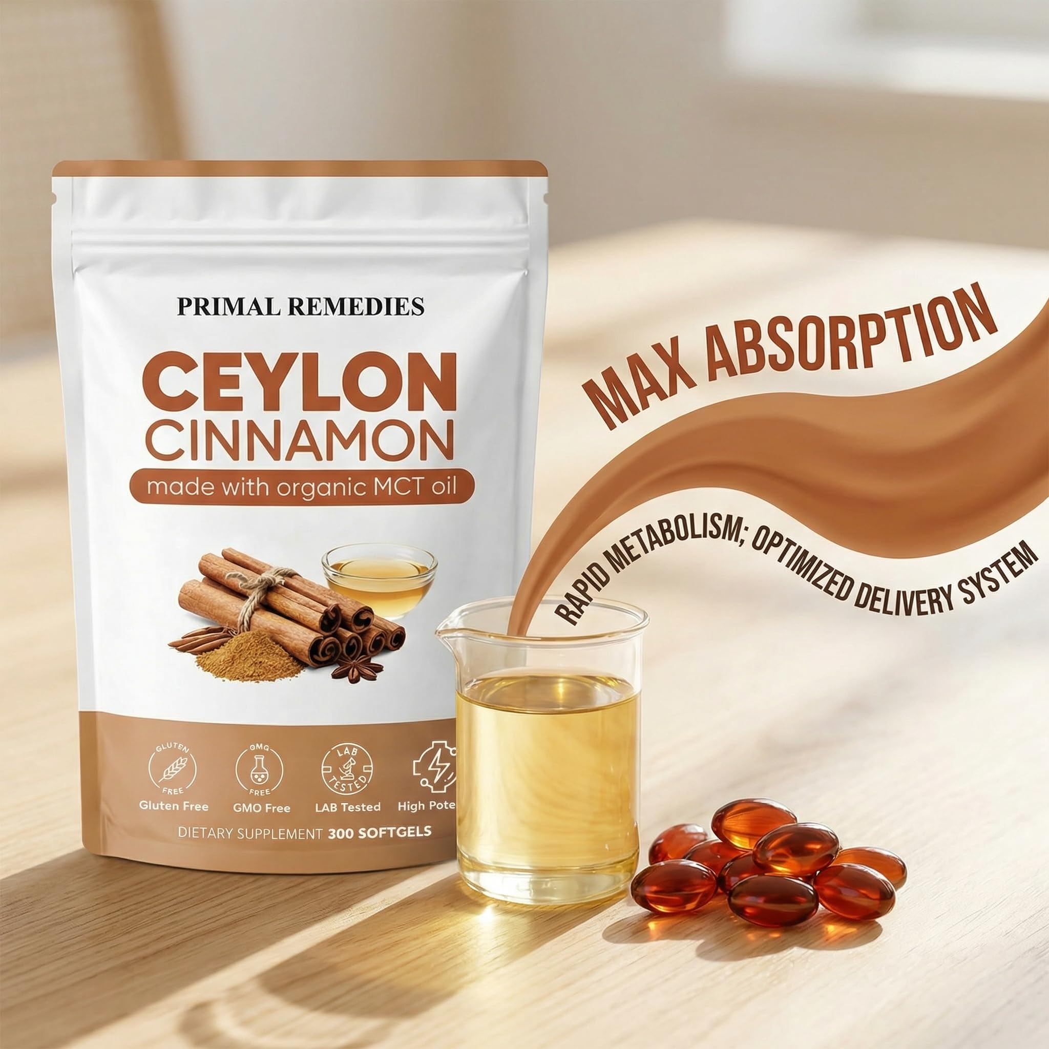 MCArthur Ceylon Cinnamon Liquid Softgels packaging side view
