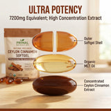 MCArthur Ceylon Cinnamon Liquid Softgels with a measuring spoon