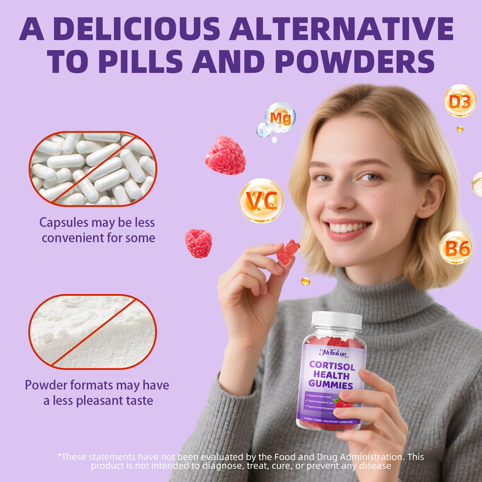 Mchokuu 10-IN-1 Complex Cortisol Support Gummies side view