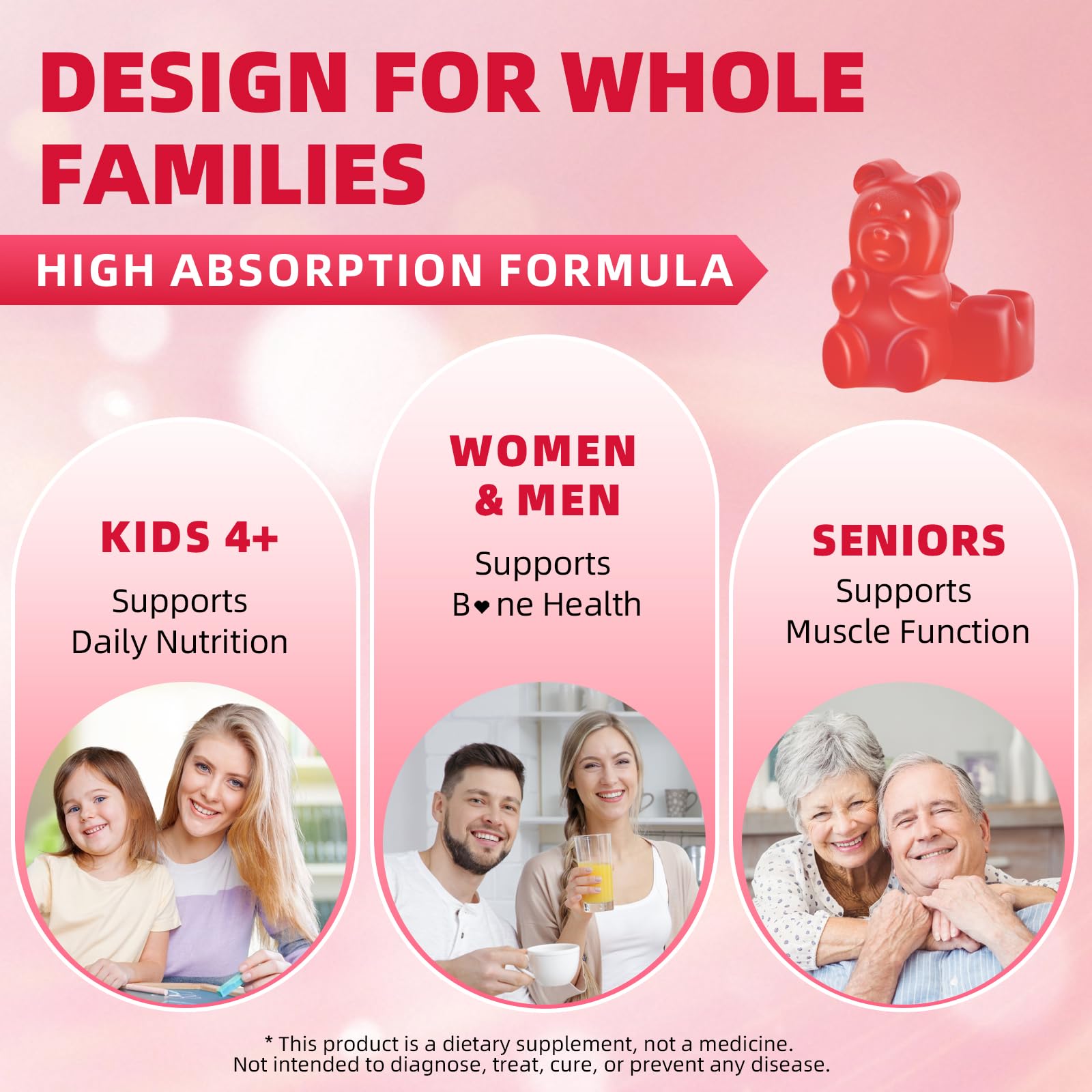 Mchokuu Calcium Citrate Gummies 1200mg gummies on a table
