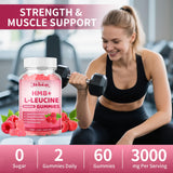Mchokuu HMB & L-Leucine Gummies with workout gear
