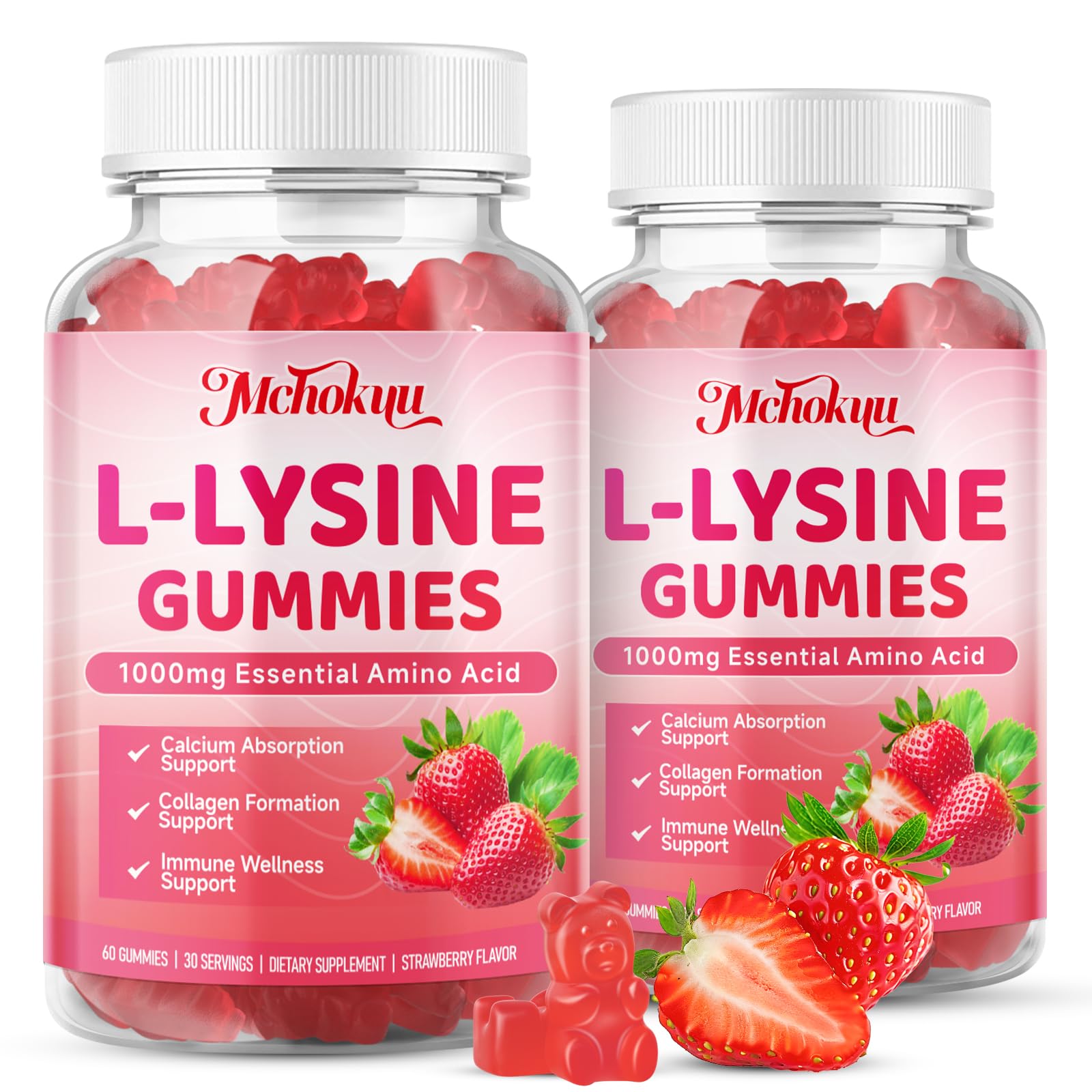 Mchokuu L-Lysine Gummies 1000mg gummies in a hand