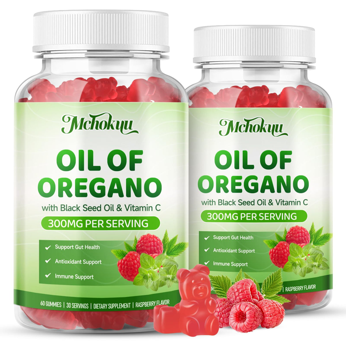 Mchokuu Oregano Oil & Black Seed Oil Gummies front view
