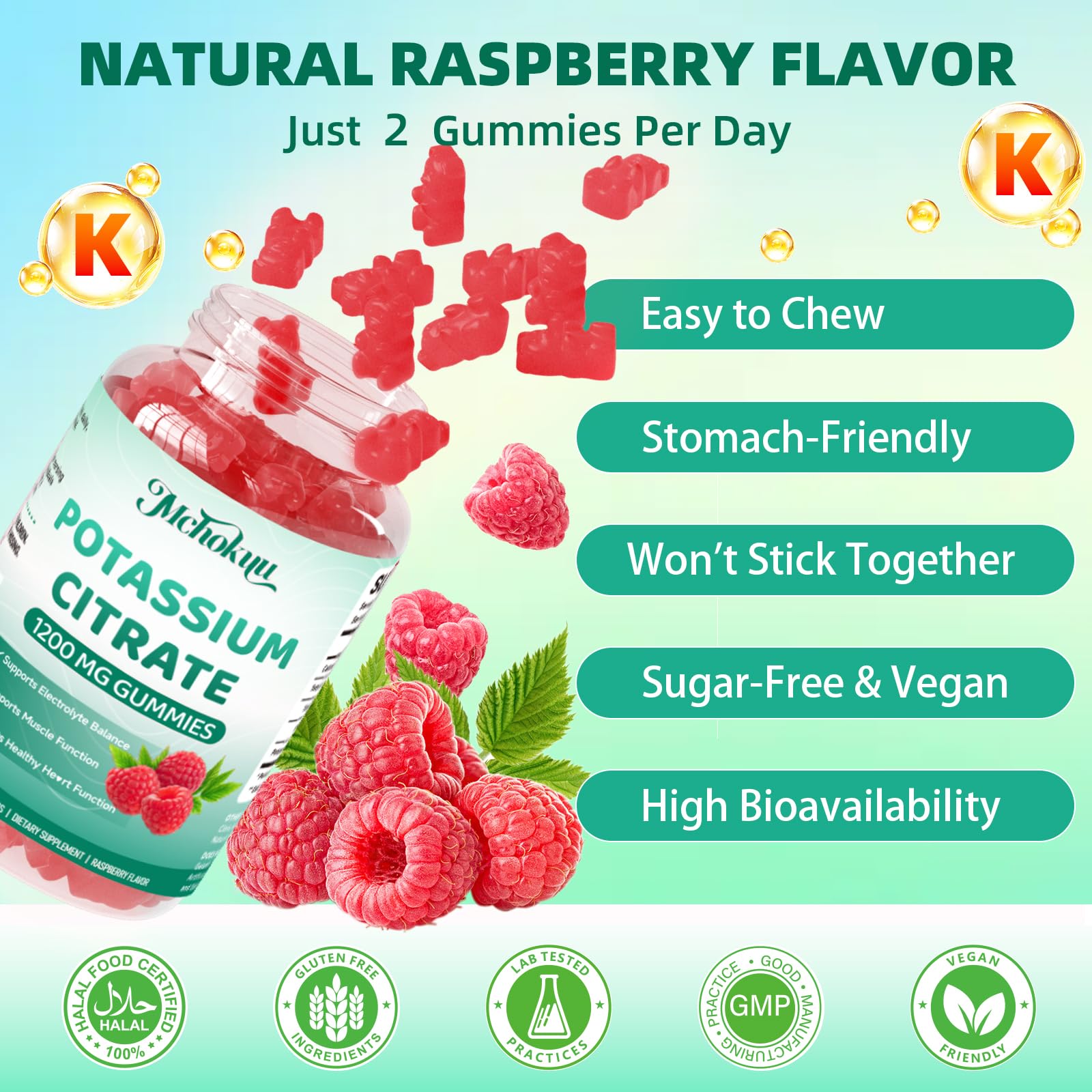 Mchokuu Potassium Citrate Gummies serving size