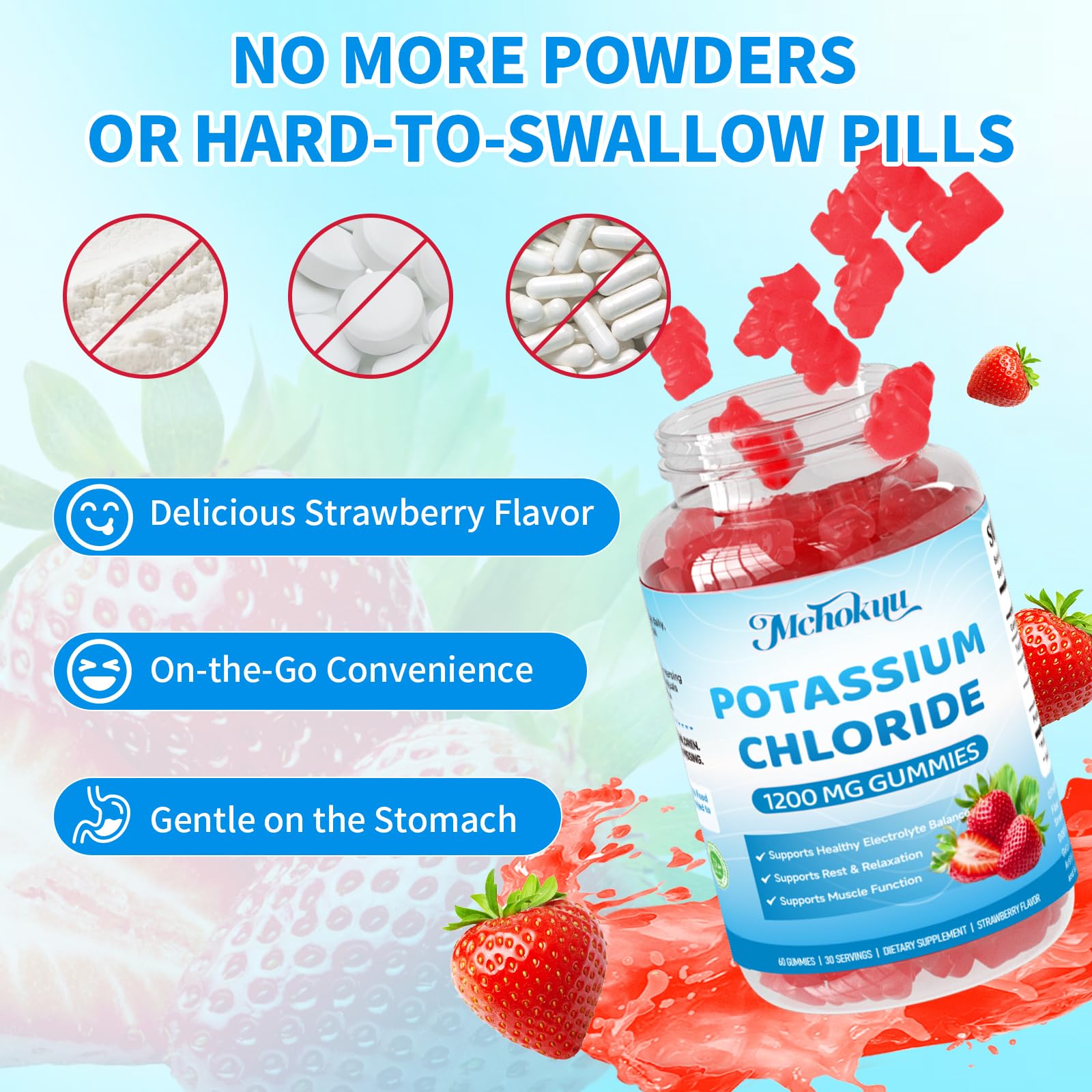 Mchokuu Potassium Gummies easy to chew