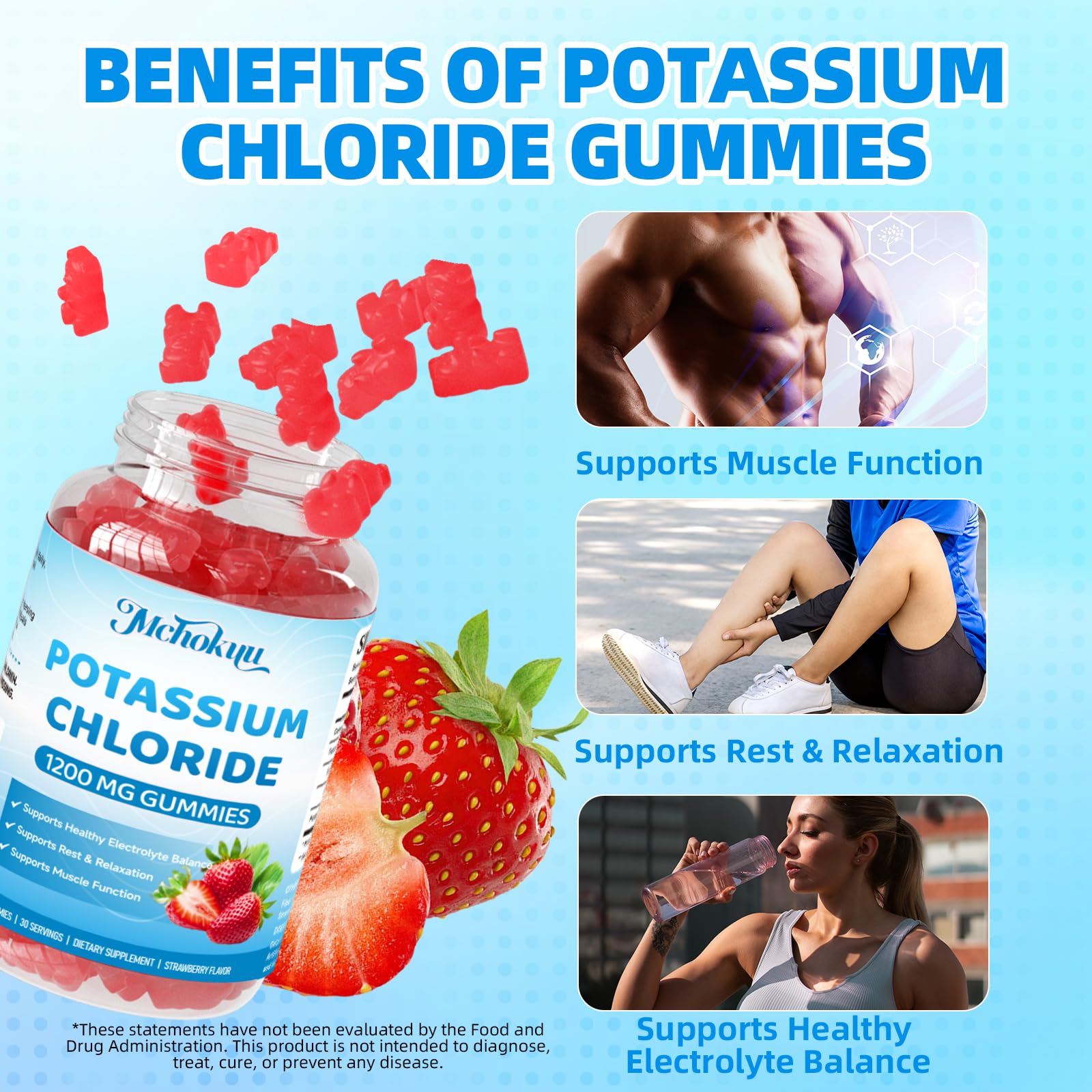 Mchokuu Potassium Gummies nutritional information label