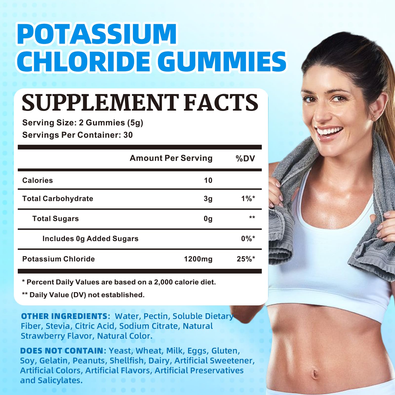 Mchokuu Potassium Gummies showing two gummies on a table