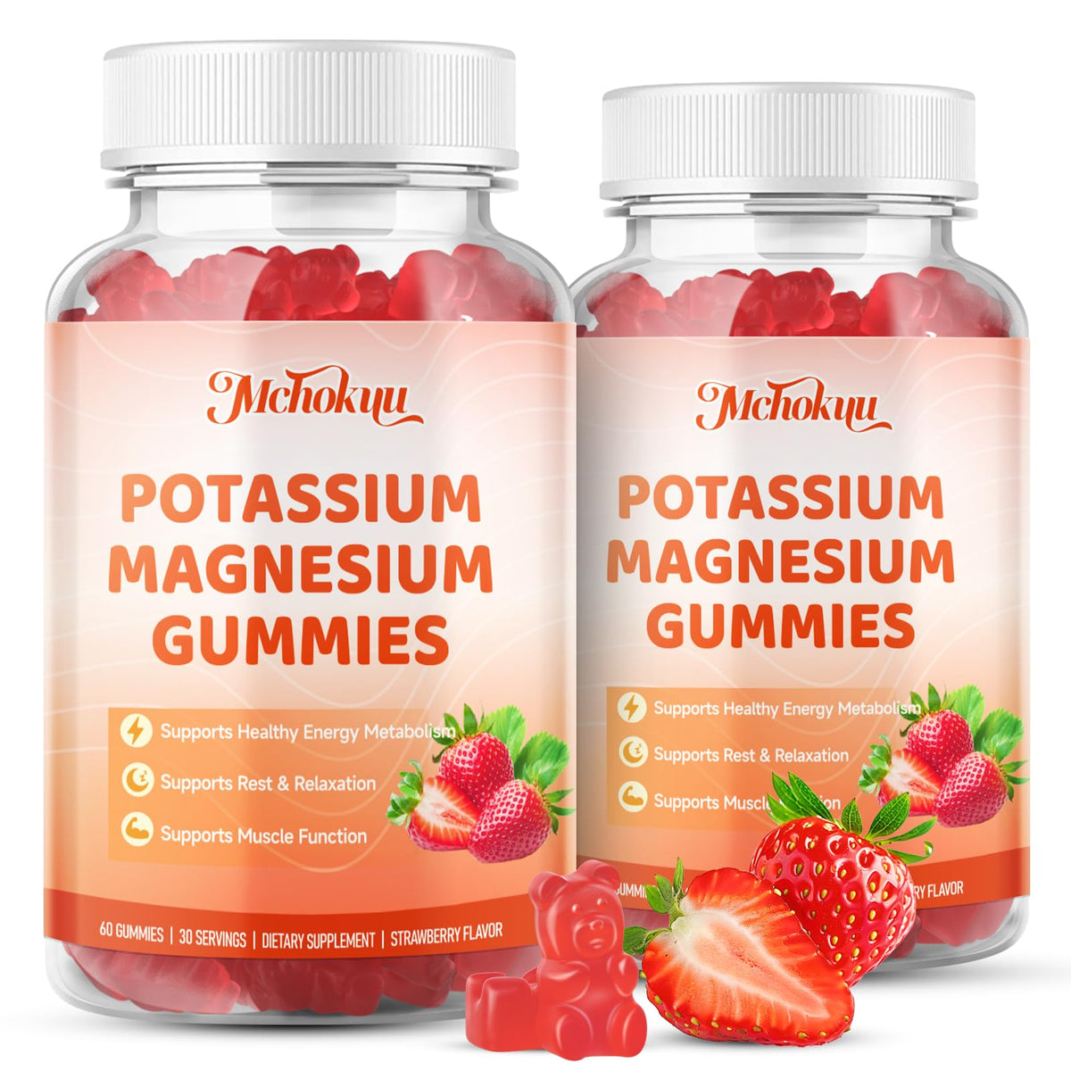 Mchokuu Potassium Magnesium Gummies bottle front view