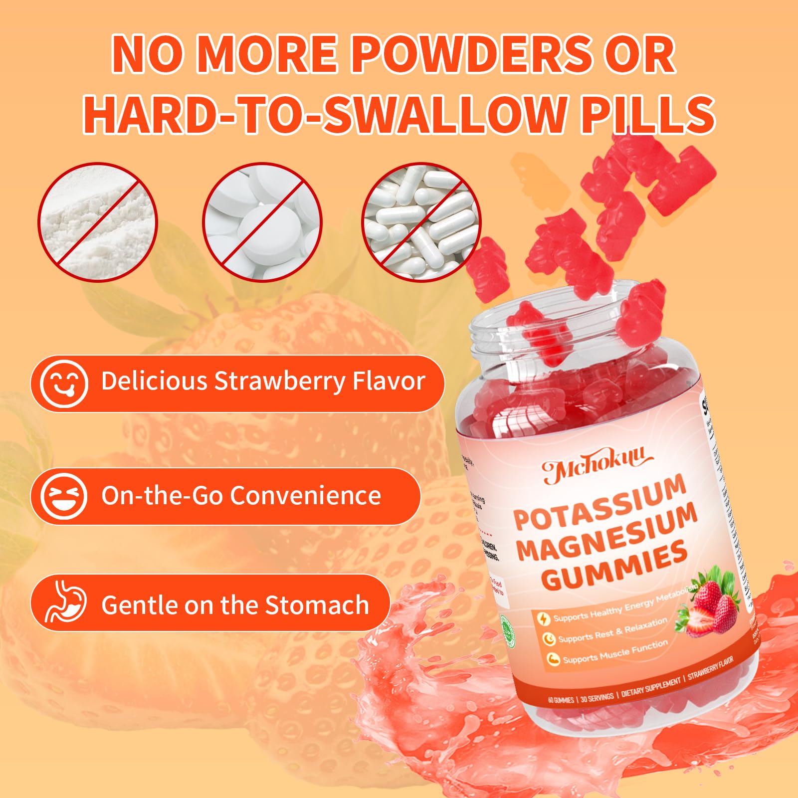 Mchokuu Potassium Magnesium Gummies ingredients list
