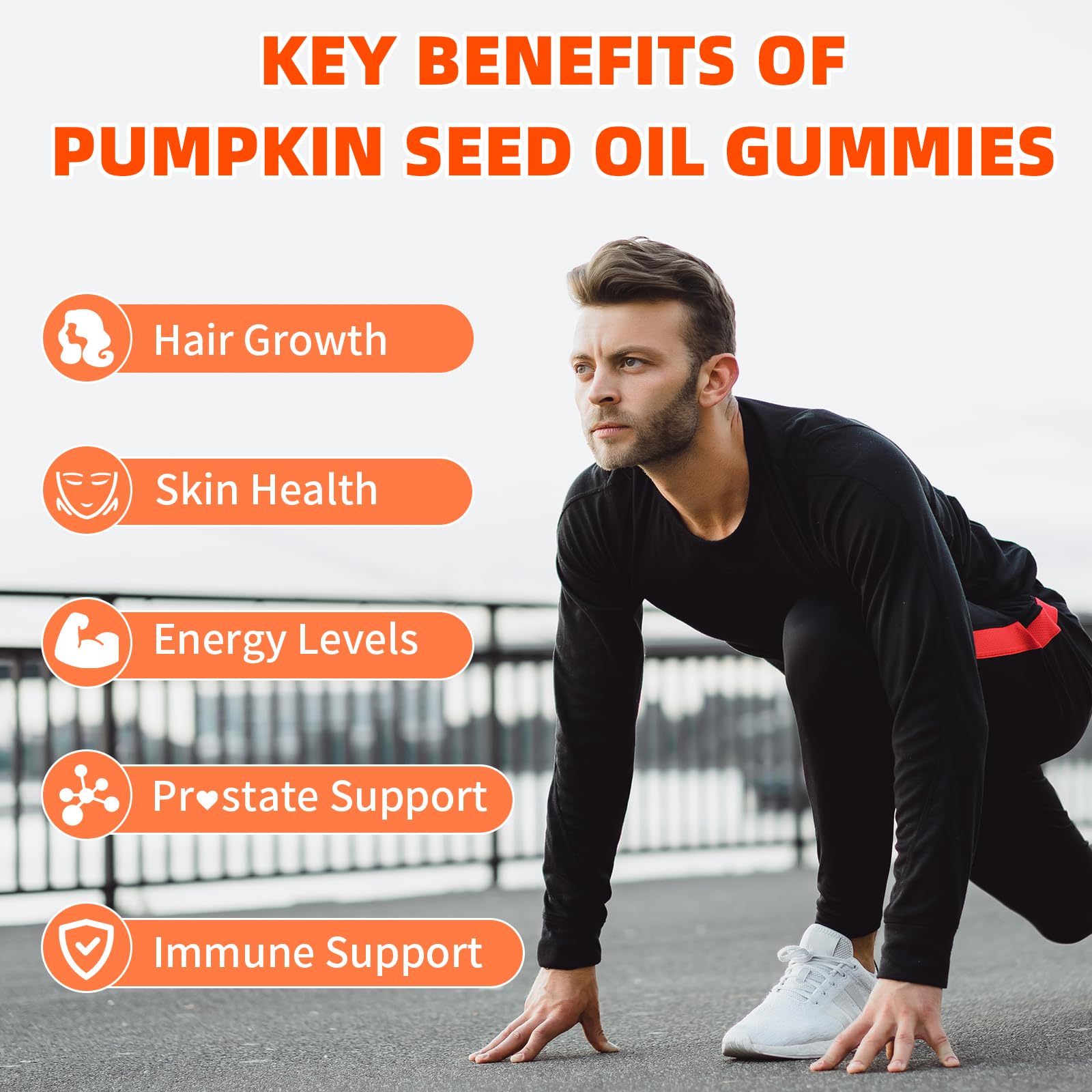 Mchokuu Pumpkin Seed Oil Gummies bottle with lid open