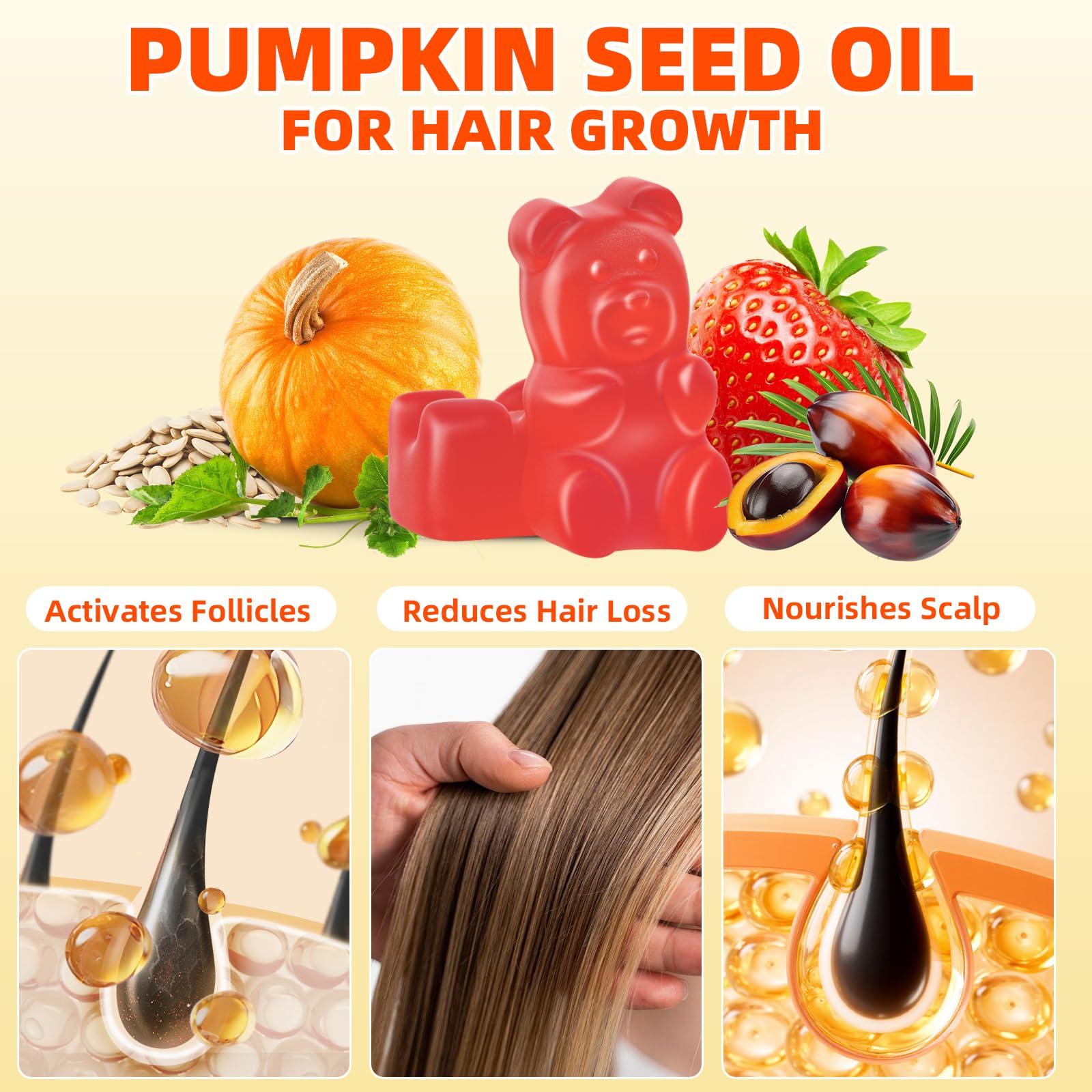 Mchokuu Pumpkin Seed Oil Gummies nutritional information on packaging