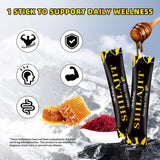 Mchokuu Shilajit honey sticks displayed on a wooden table