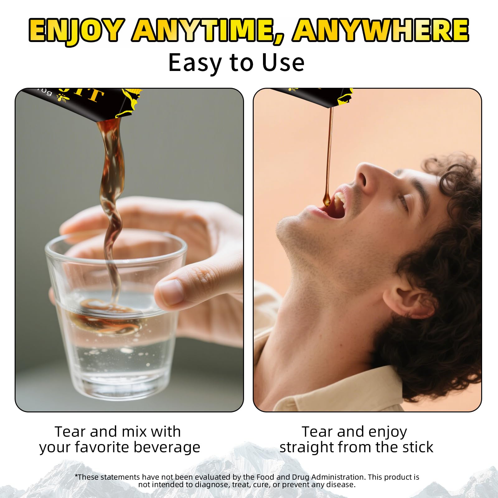 Mchokuu Shilajit honey sticks with a cup of tea